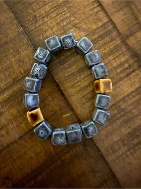 Paparazzi Ceramic Cube Bead Bracelet - Blue & Brown